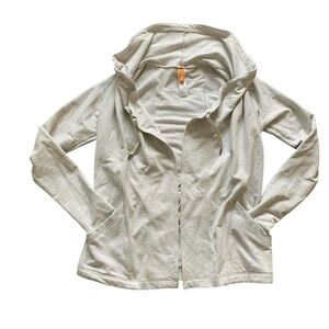 ​Lucy Women's XS Full-Zip Hoodie Cotton Blend Heather Gray Athleisure Activewear